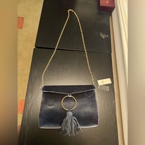 Anthropologie gray suede street Level Clutch